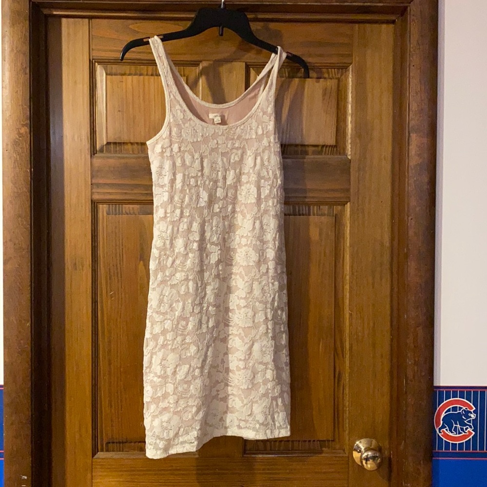 aerie stretchy fitted white dress